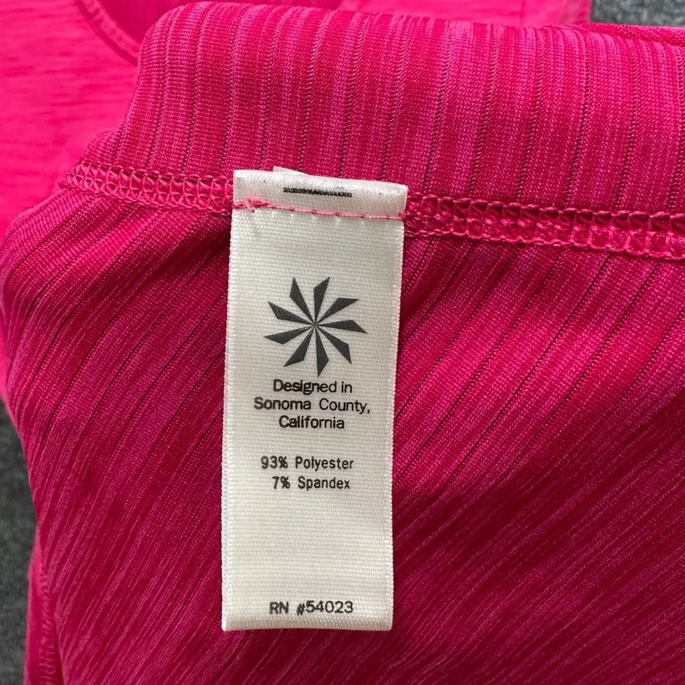 Athleta Womens Pink Space Dye Long Sleeve Scoop Neck Thumbhole Active Top Small - Picture 10 of 10